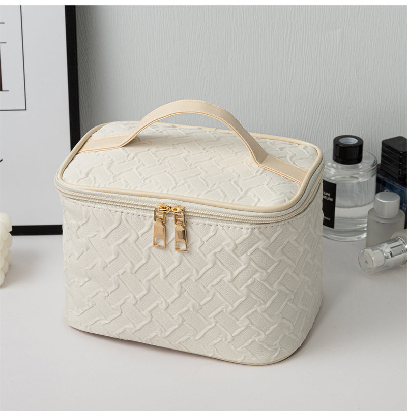 Black White Umizolco Premium Large Capacityportable Travel Makeup Bag, Multi Functionalcosmetic Organizer, Stain Resistant, Handheldsquare Bag