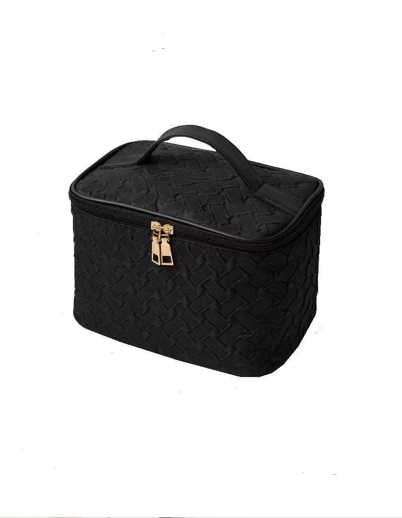 Black White Umizolco Premium Large Capacityportable Travel Makeup Bag, Multi Functionalcosmetic Organizer, Stain Resistant, Handheldsquare Bag