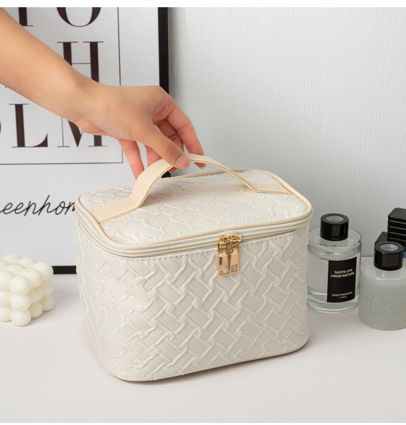 Black White Umizolco Premium Large Capacityportable Travel Makeup Bag, Multi Functionalcosmetic Organizer, Stain Resistant, Handheldsquare Bag