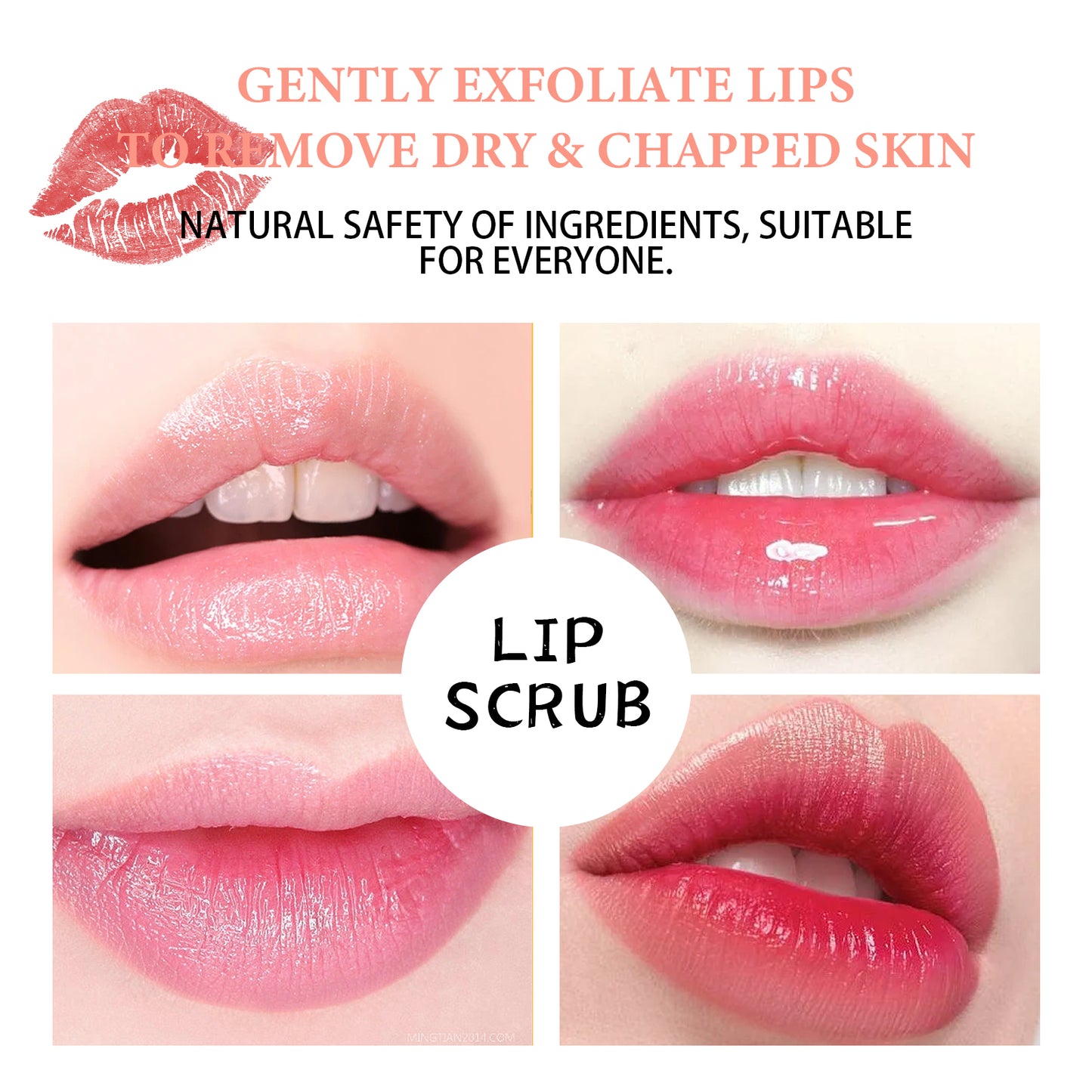 EELHOE Strawberry Lip Scrub, Moisturize Lips, Prevent Dry Crack, Moisturize Dead Skin, and Fade the Corners of Lips
