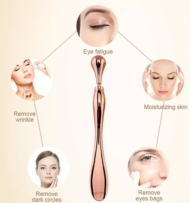 Eye Cream Stick Roller for Face Metal Spatula Puff Applicator Eye Cream Massager Facial Cream Massage Sticks Eye Metal Makeup Spatula Eye Wand 10Cm