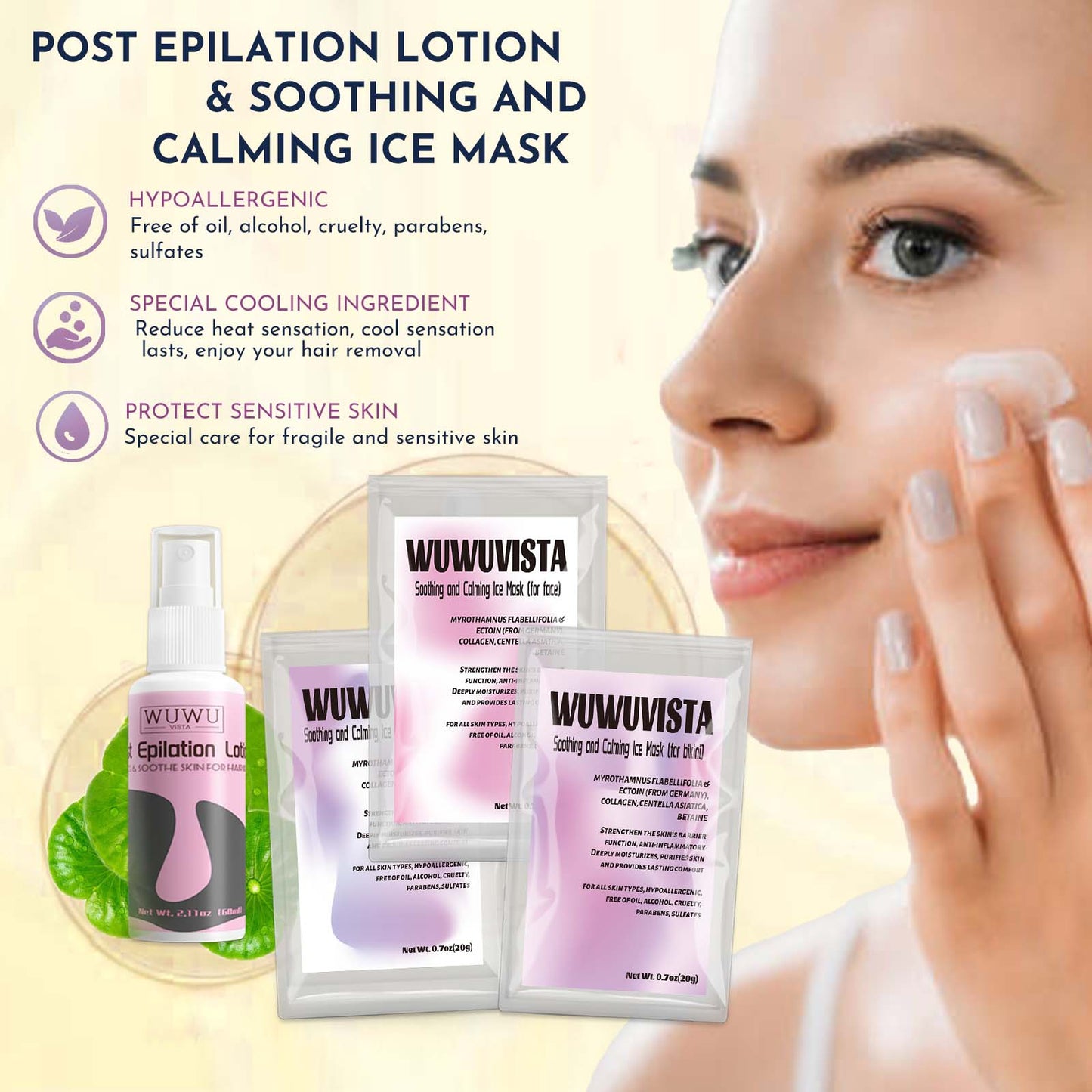 Waxing Kit WUWUVISTA 23 Items Hair Removal Wax Kit with Wax Warmer Waxing Beads for Face, Brazilian, Full Body, Bikini, Sensitiive Skin Skin Suitable for Plugs of American, European Specification