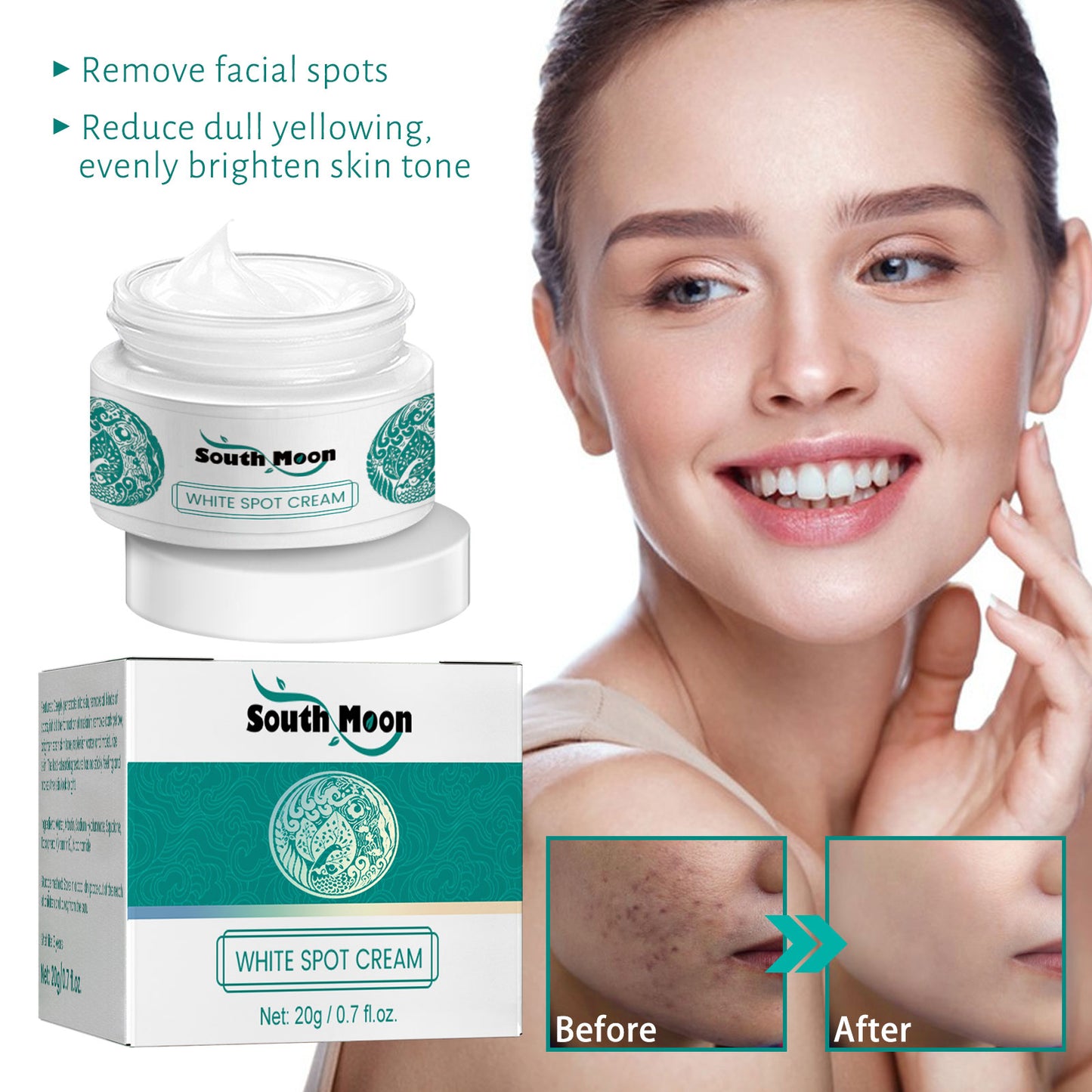 South Moon Brightening Spot Whitening Cream Moisturizing, Brightening, Firming, Fine Lines Fading, Staining and Beauty Cream