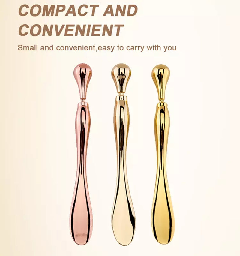 Eye Cream Stick Roller for Face Metal Spatula Puff Applicator Eye Cream Massager Facial Cream Massage Sticks Eye Metal Makeup Spatula Eye Wand 10Cm