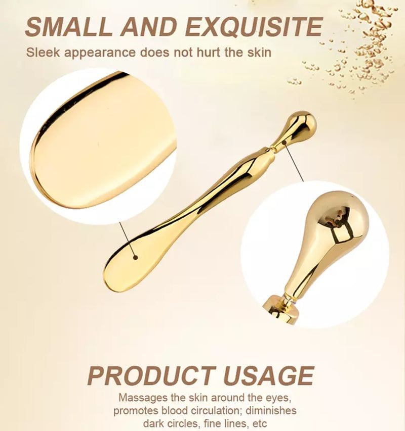 Eye Cream Stick Roller for Face Metal Spatula Puff Applicator Eye Cream Massager Facial Cream Massage Sticks Eye Metal Makeup Spatula Eye Wand 10Cm