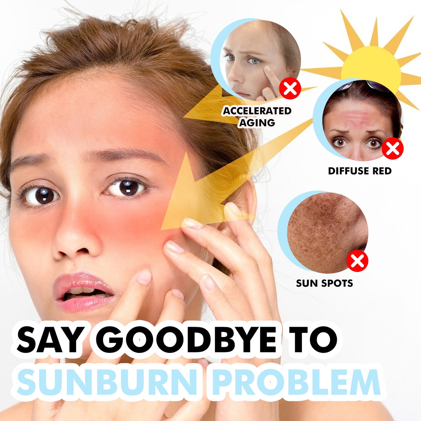 Hoygi Hyaluronic Acid Sunscreen Stick Gentle Moisturizing UV Protection for Sunburned and Reddened Skin