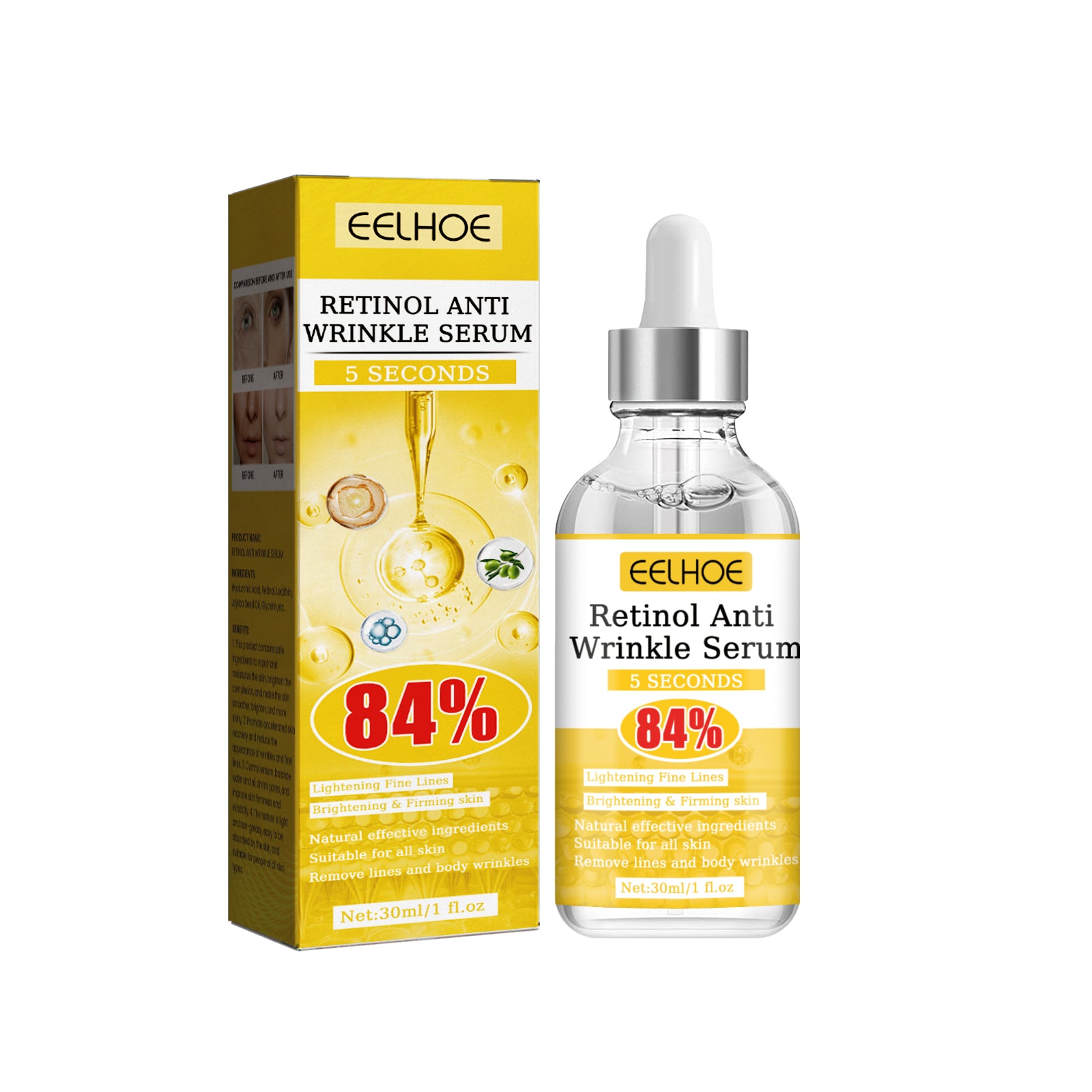 EELHOE Retinol anti Wrinkle Firms Facial Skin, Lightens Wrinkles, Decreases Wrinkles, anti Aging Skin Care
