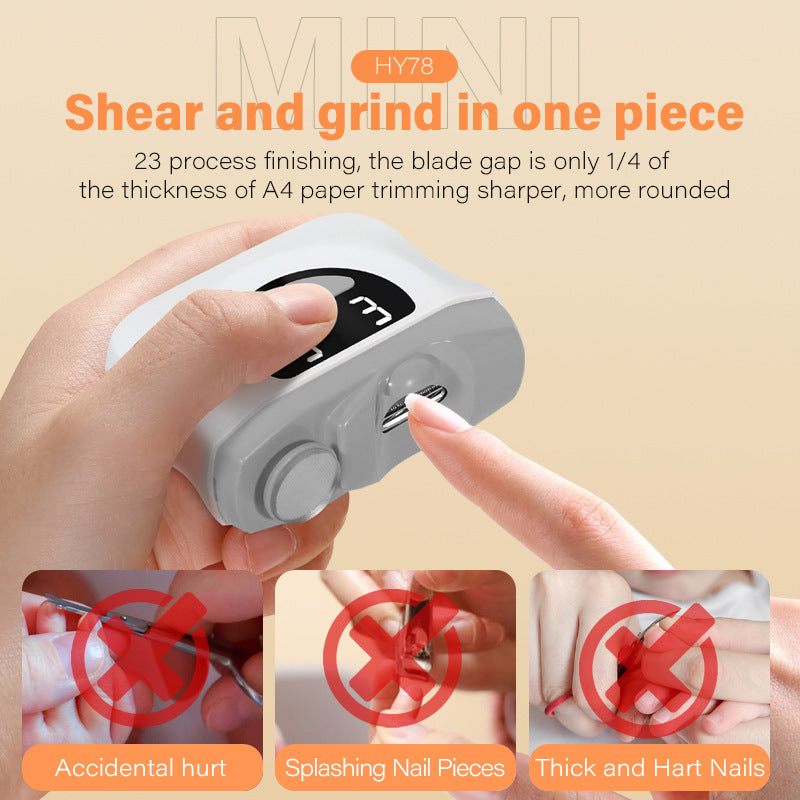 Electric Nail Clippers Nail Piercing Device Cutting and Grinding Integrated LED Lighting Lamp