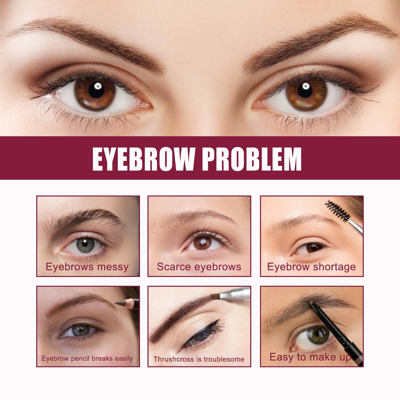 EELHOE Multi-Functional Eyebrow Brush Set for Filling, Shaping, and Coloring Smooth Eyebrows Makeup Kit
