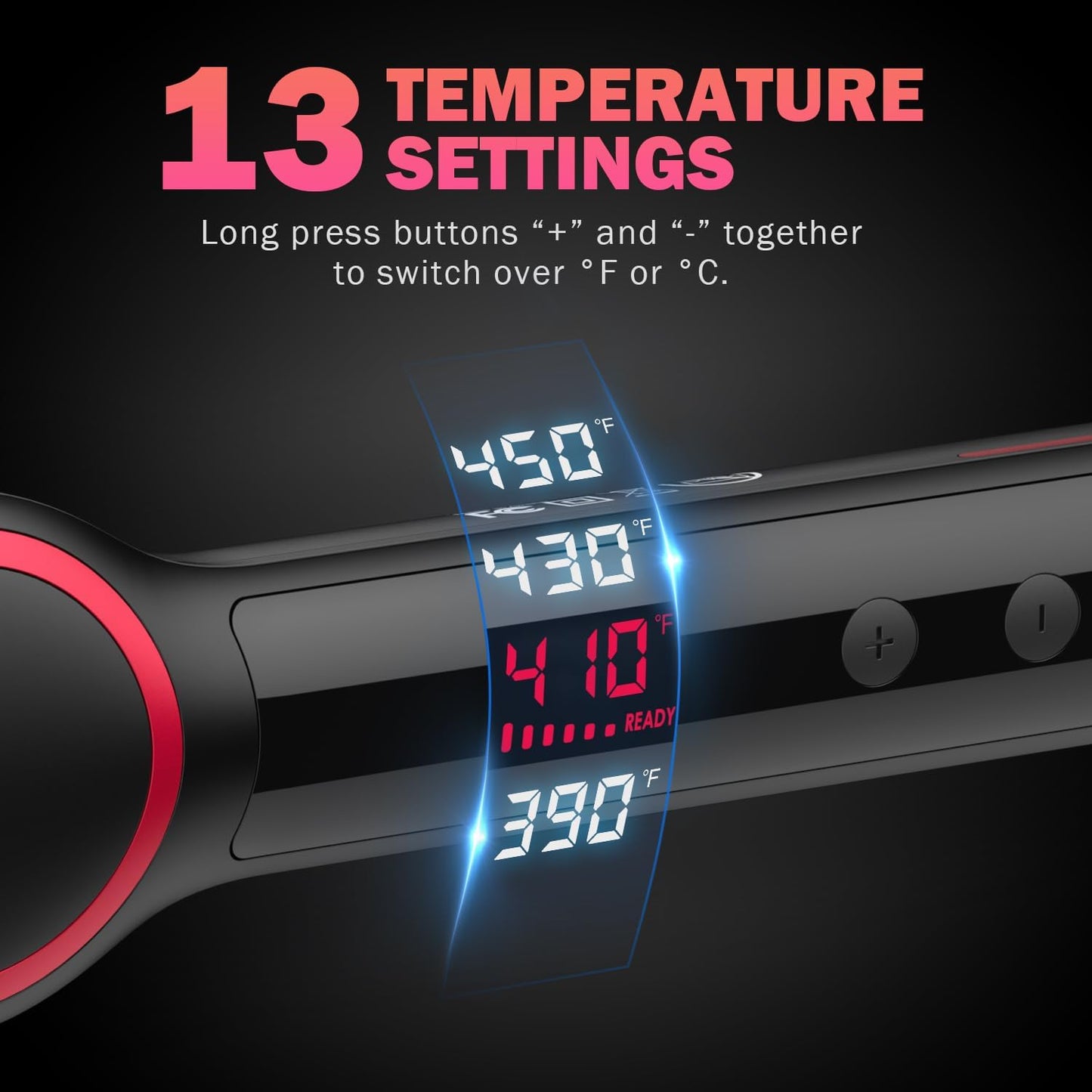 Hair Straightener Brush, One-Step Straightening Brush with 50M Negative Ions, 13 Temp Settings & LED Display, Dual Voltage, Straightening Comb with Anti-Scald Design, Gifts for Women Adjustable Comfor