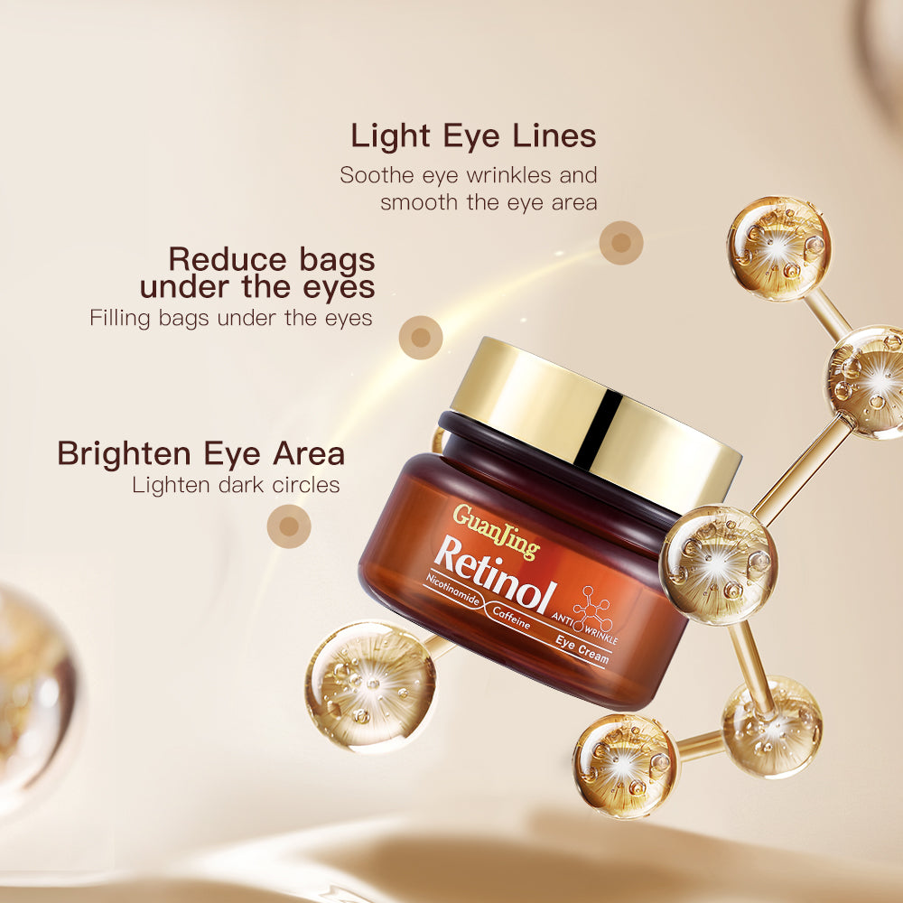 GUANJING Natural Skincare Retinol Eye Cream Vegan Organic anti Aging Moisturizer Anti-Wrinkle Skin Whitening Retinol Eye Cream