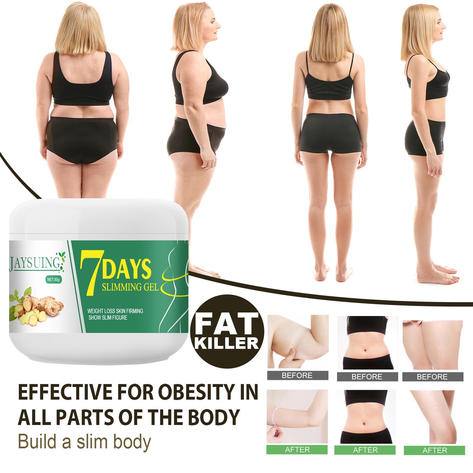 Jaysuing Ginger Abdominal Shrinking and Slimming Cream Massage for Skinny and Big Belly Tightening, Slimming and Body Shaping Beauty Cream