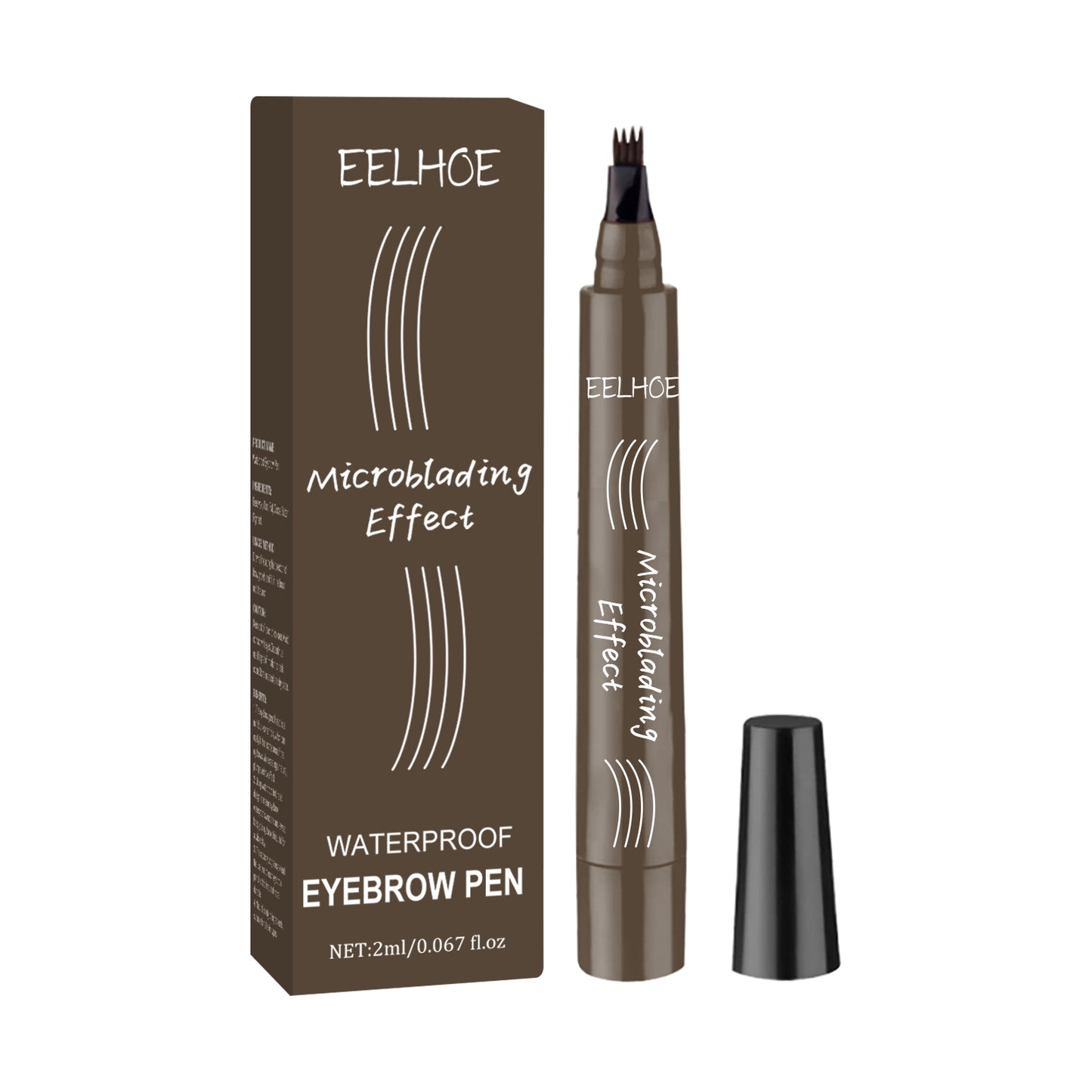EELHOE Quad Wild Water Eyebrow Pencil Shape Eyebrow Waterproof Sweatproof Fill-In Eyebrow Natural Volume Multi-Color