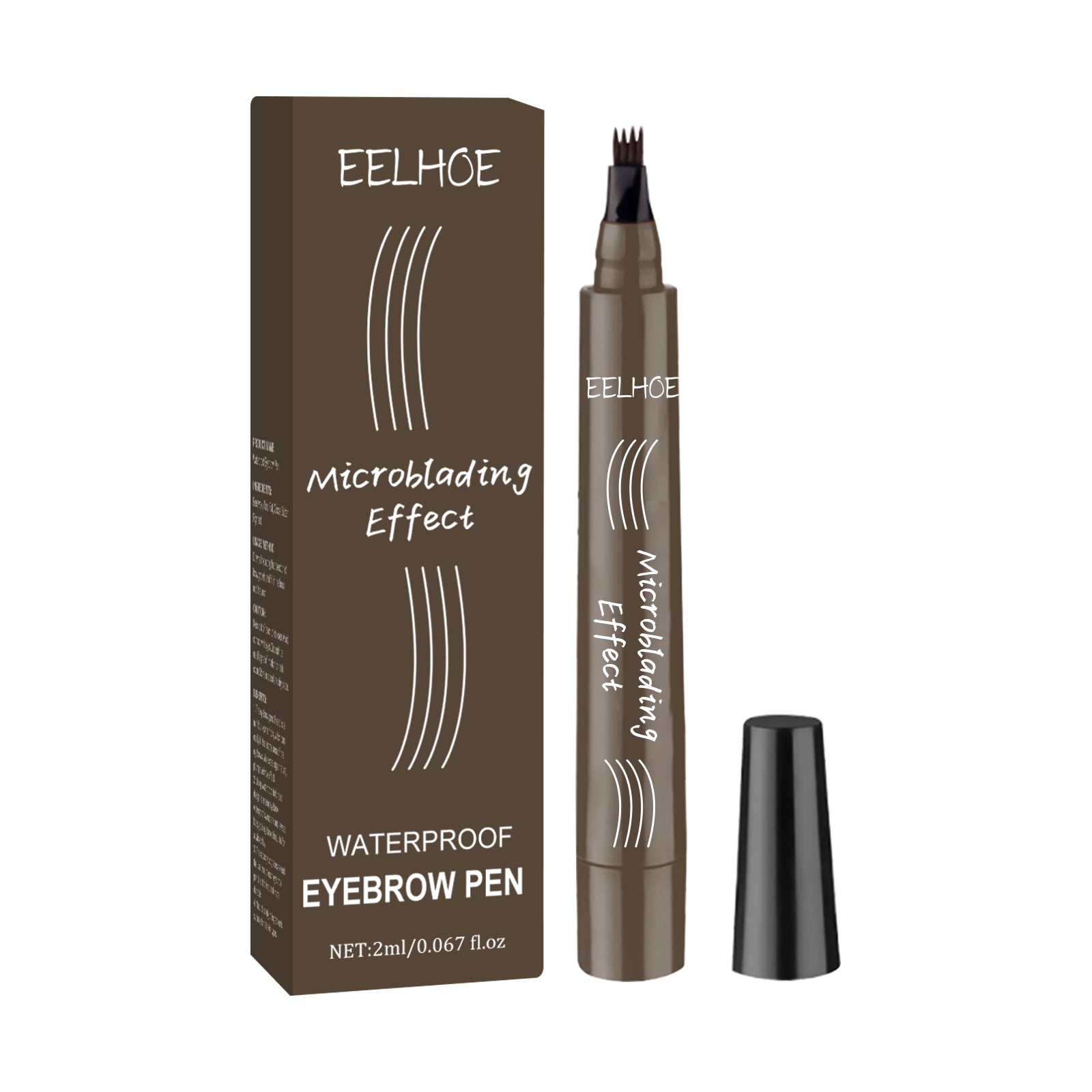 EELHOE Quad Wild Water Eyebrow Pencil Shape Eyebrow Waterproof Sweatproof Fill-In Eyebrow Natural Volume Multi-Color