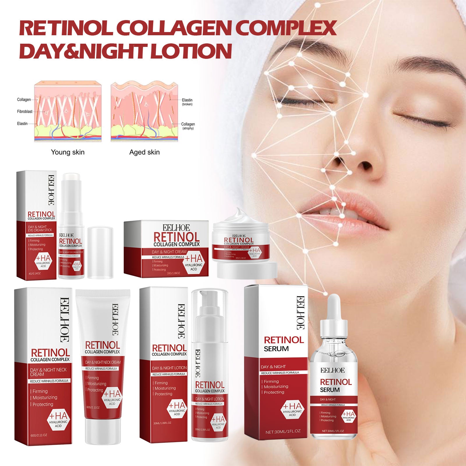 EELHOE Retinol Moisturizing Face Cream Lifts and Tightens Skin