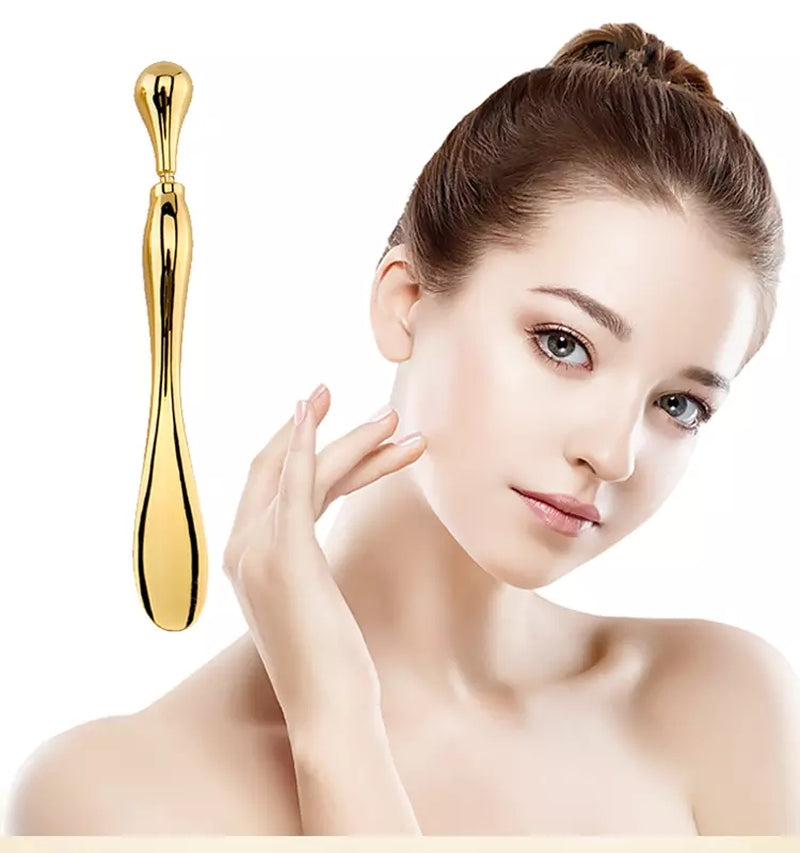Eye Cream Stick Roller for Face Metal Spatula Puff Applicator Eye Cream Massager Facial Cream Massage Sticks Eye Metal Makeup Spatula Eye Wand 10Cm