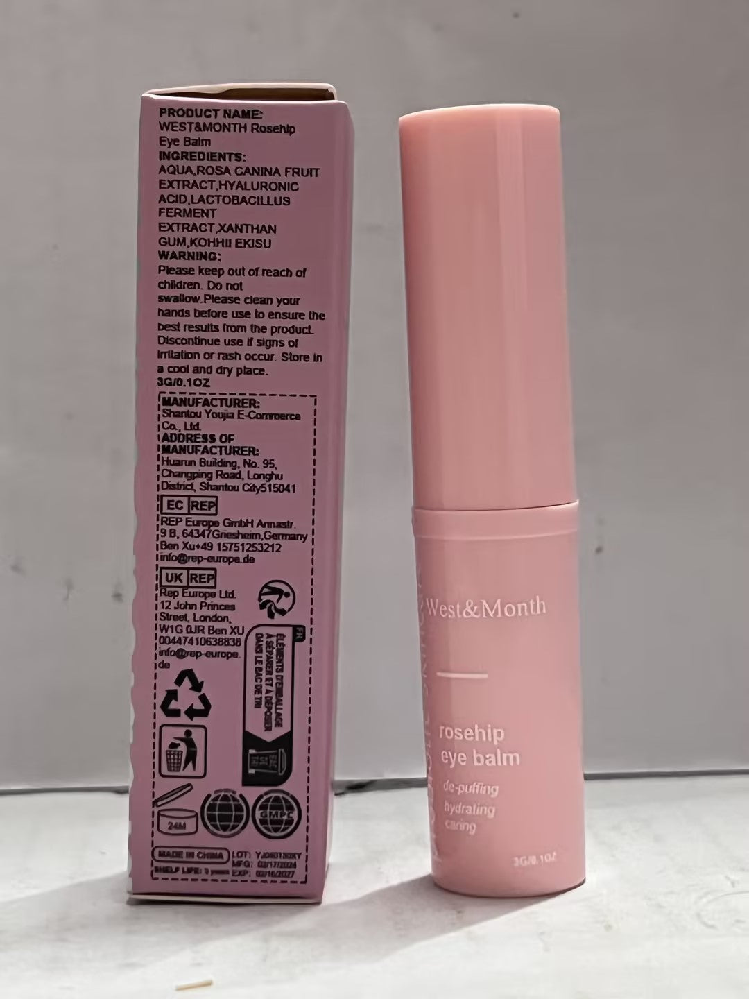 Rosehip Eye Stick, Hydrating Eye Stick Multi Balm Eye Brightener Stick, Fade Fine Lines and Firm Skin Perfect Valentine'S Day Gift for Girlfriends, Wives, Female Friends