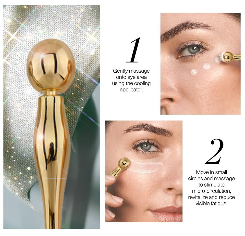 Eye Cream Stick Roller for Face Metal Spatula Puff Applicator Eye Cream Massager Facial Cream Massage Sticks Eye Metal Makeup Spatula Eye Wand 10Cm