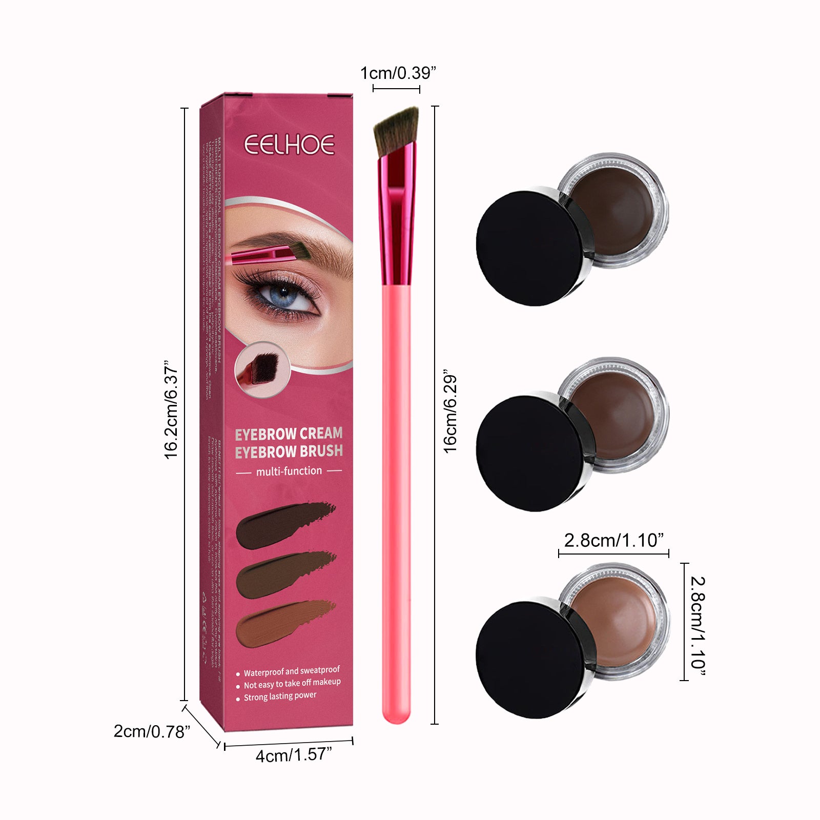 EELHOE Multi-Functional Eyebrow Brush Set for Filling, Shaping, and Coloring Smooth Eyebrows Makeup Kit